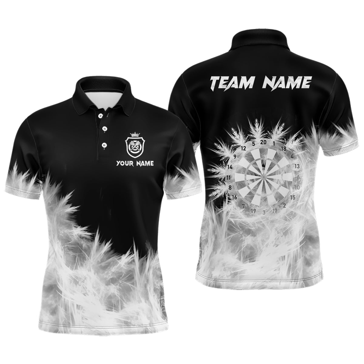Icy Black White Light Custom Dart Polo Shirt Size S-5XL Men's Polo Shirt