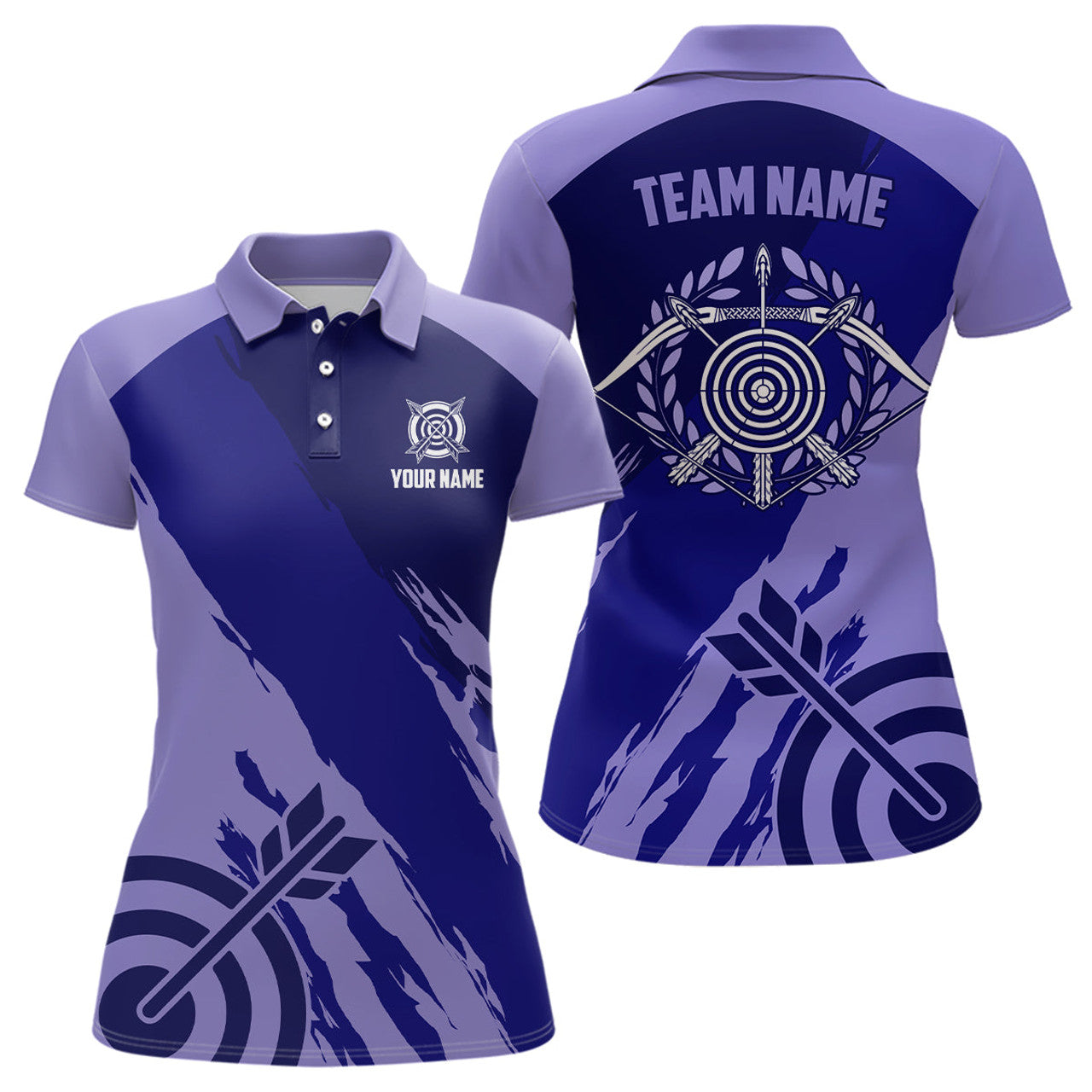 Custom Purple Archery Polo Shirts Personalized Women's Polo Shirts S-5XL