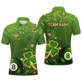 Luckiest Shamrock 3D 8 Ball Pool Billiard St Patrick's Day Men's Polo Shirt S-5XL