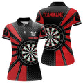 Custom Personalized Black Red Dartboard Darts Women's Polo Shirts S-5XL