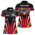 Custom Name Red 3D 8 Ball Pool Team League Billiard Shirt Women's Polo Shirts S-5XL