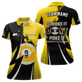 Custom Name Funny Billiard Stroke It Dont Poke It 9 Ball Womens Polo Shirts S-5XL