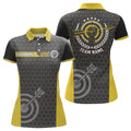 Custom Team Name Yellow Black Archery Target Design Women's Polo Shirts S-5XL
