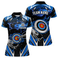 Custom Archery 3D Target Blue for Team League Women's Polo Shirts S-5XL