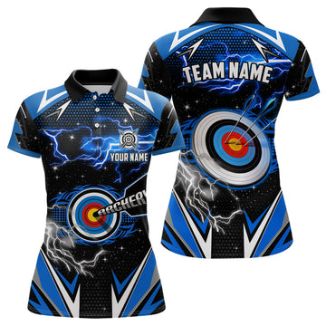 Custom Archery 3D Target Blue for Team League Women's Polo Shirts S-5XL