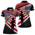 Custom American Flag Billiard 3D Printed Pool Player Women's Polo Shirts S-5XL