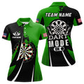 Custom Green Dart Mode On Personalized Women's Polo Shirts S-5XL