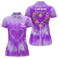 Custom Tie Dye Heart Billiard Unique Personalized Gifts Women's Polo Shirts S-5XL