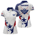 Custom Patriotic 8 Ball Billiard USA Flag Shirts Women Women's Polo Shirts S-5XL