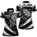 Custom Grunge Black Darts Flame Retro Team Women's Polo Shirts S-5XL