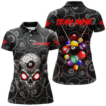 Custom Name Skull Spider Billiard Team Polo Shirt Design Women's Polo Shirts S-5XL