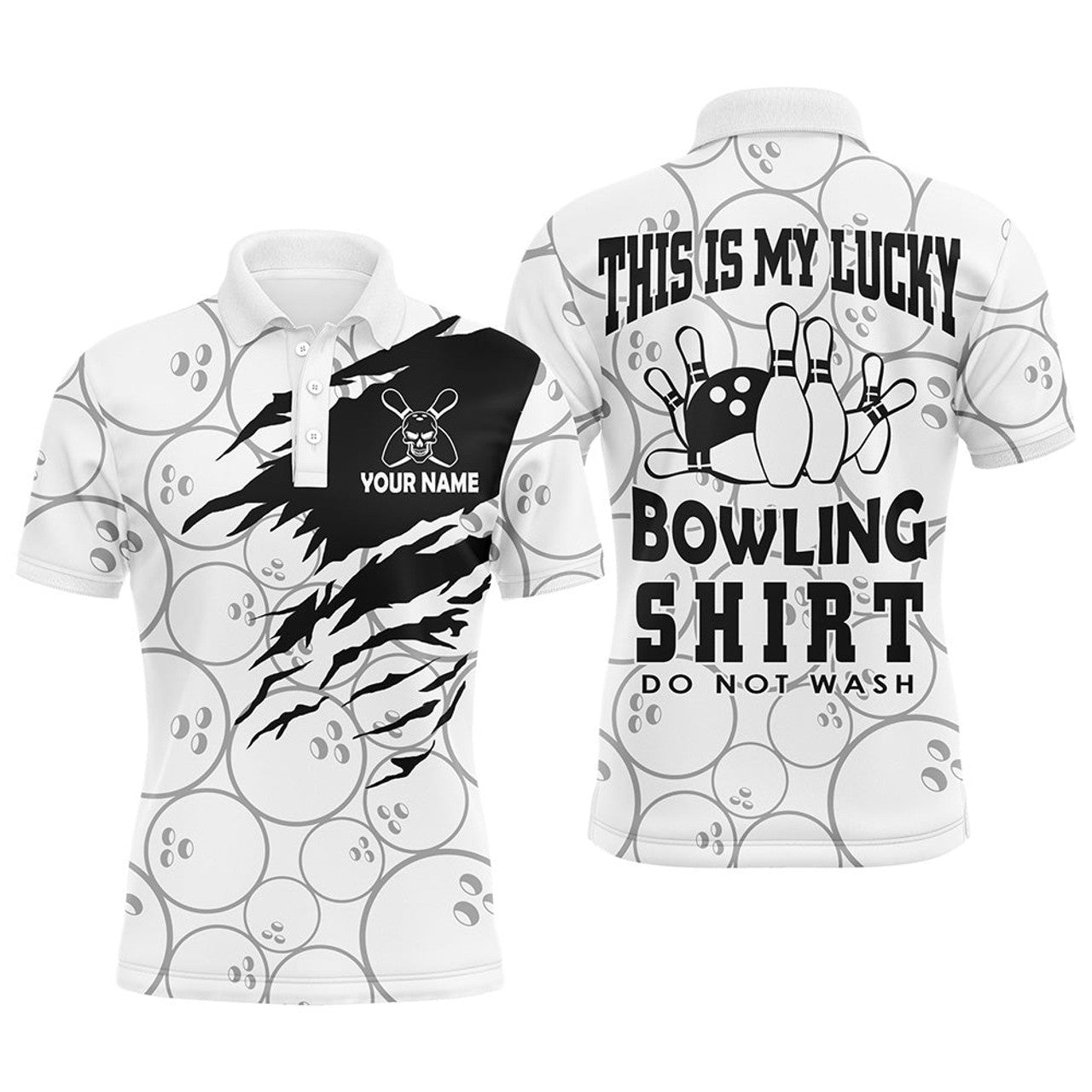 Lucky Bowling Shirt for Men Polo Short Sleeve Men's Polo Shirt S-5XL