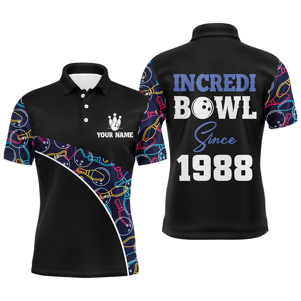 Funny Bowling Shirt for Men Custom Name Incredi Bowl Since Men's Polo Shirt