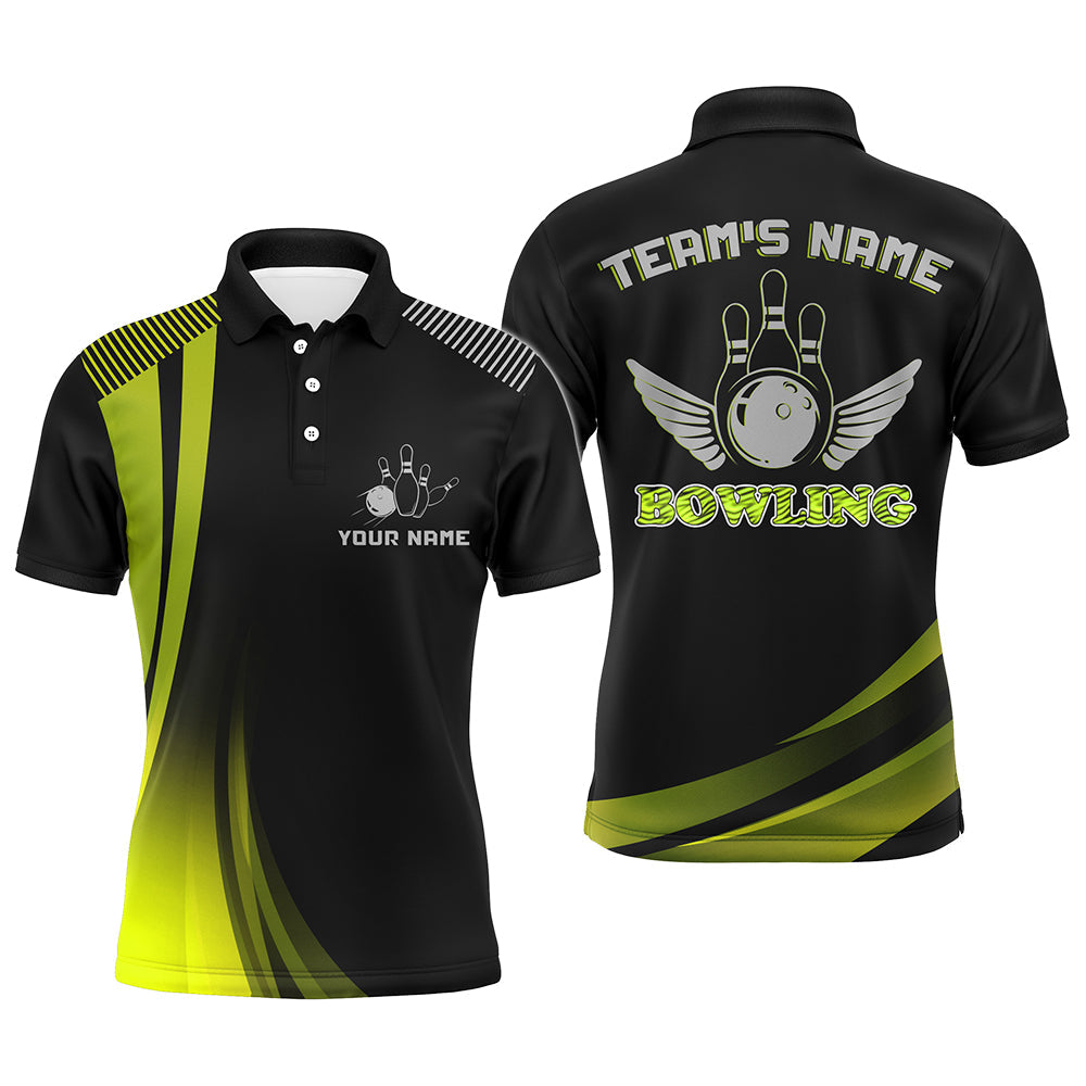Custom Bowling Shirt Yellow&Black S-5XL Men's Polo Shirt