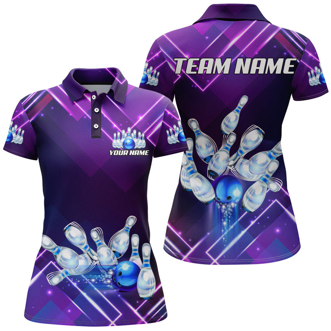 Custom Bowling Shirt for Women Bowling Team League Women's Polo Shirts S-5XL