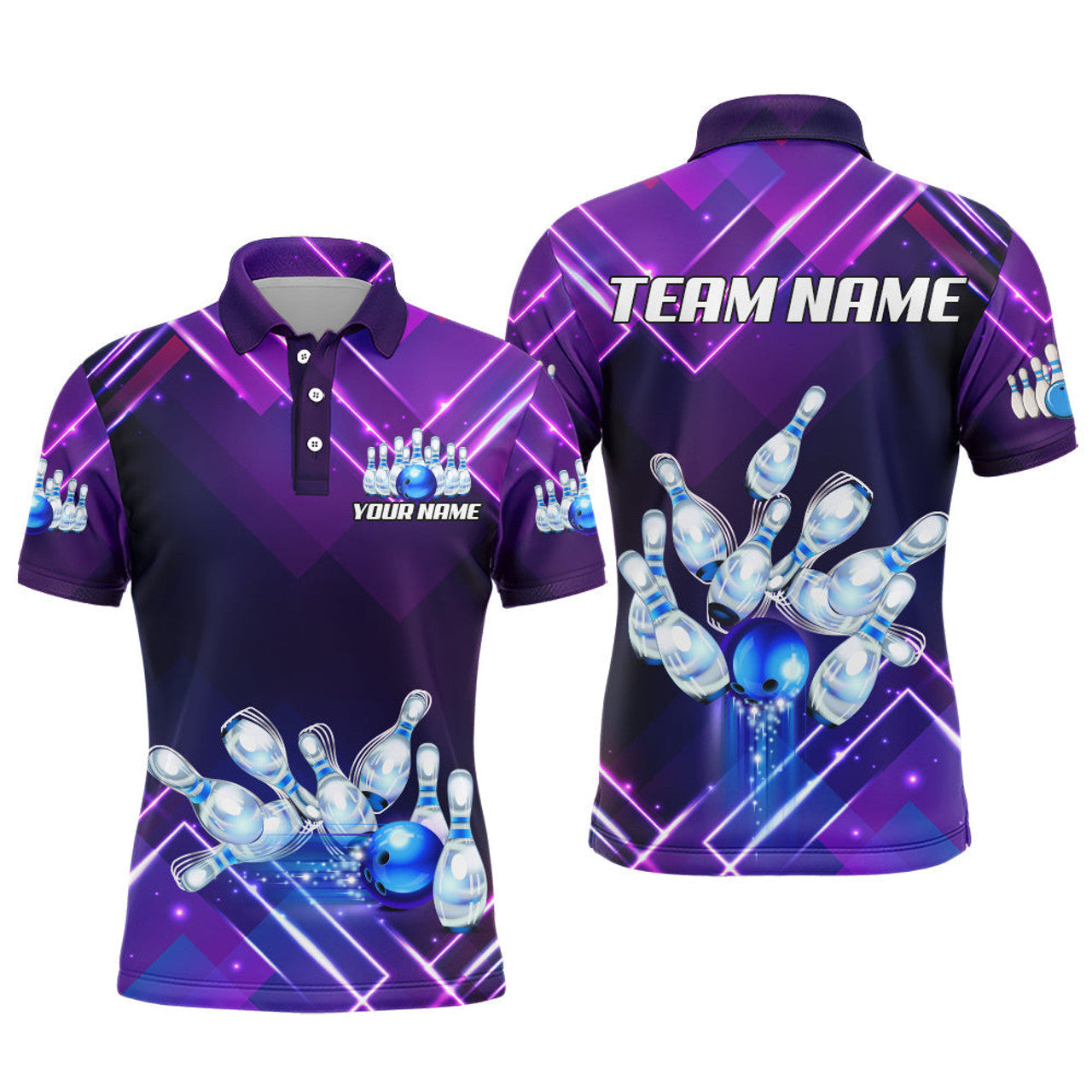 Custom Bowling Jersey for Men Bowling Team League Men's Polo Shirt S-5XL