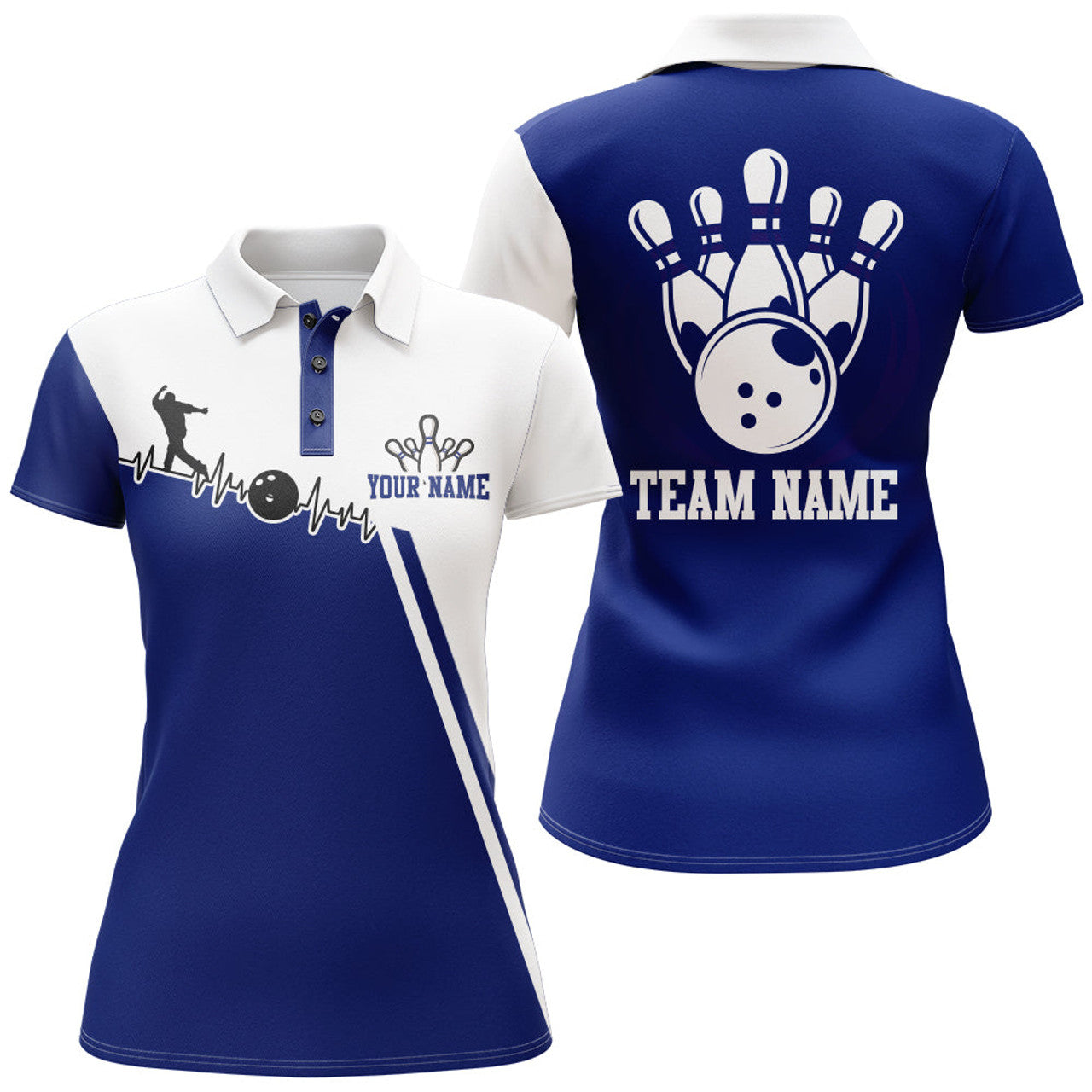 Custom Bowling Personalized Bowling Team Shirt Women's Polo Shirts S-5XL
