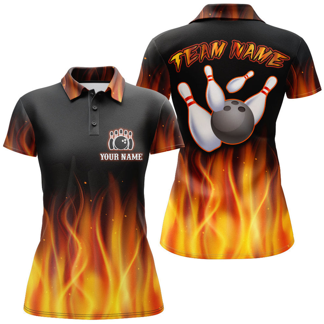 Custom Personalized Bowling for With Team Name Women's Polo Shirts S-5XL