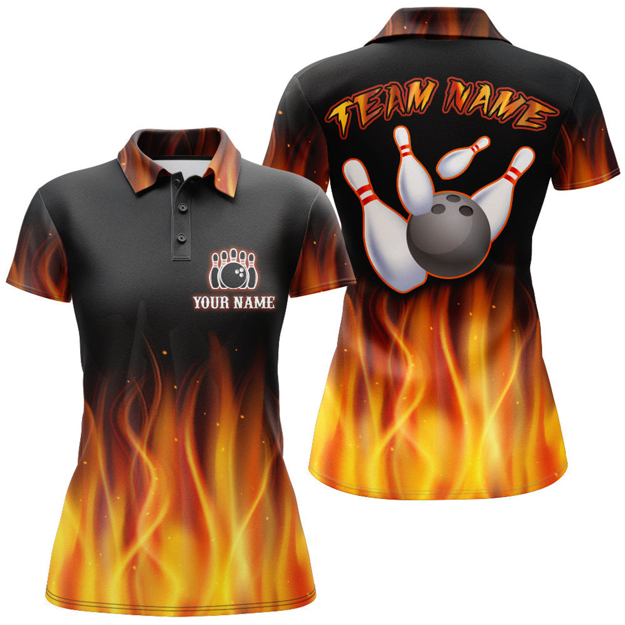 Custom Personalized Bowling for With Team Name Women's Polo Shirts S-5XL
