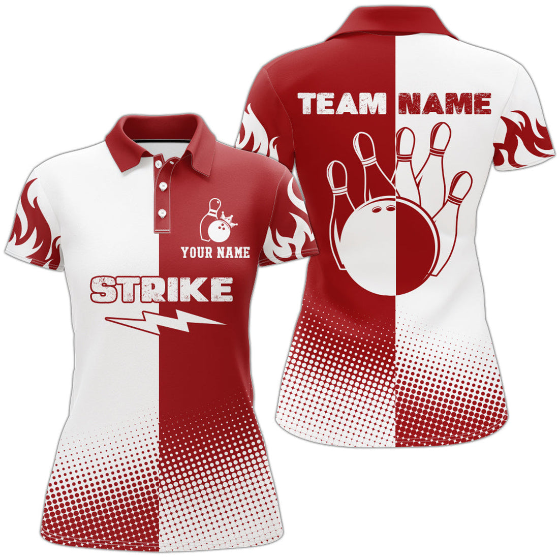 Custom Bowling for Team League Uniform Bowling Women's Polo Shirts S-5XL