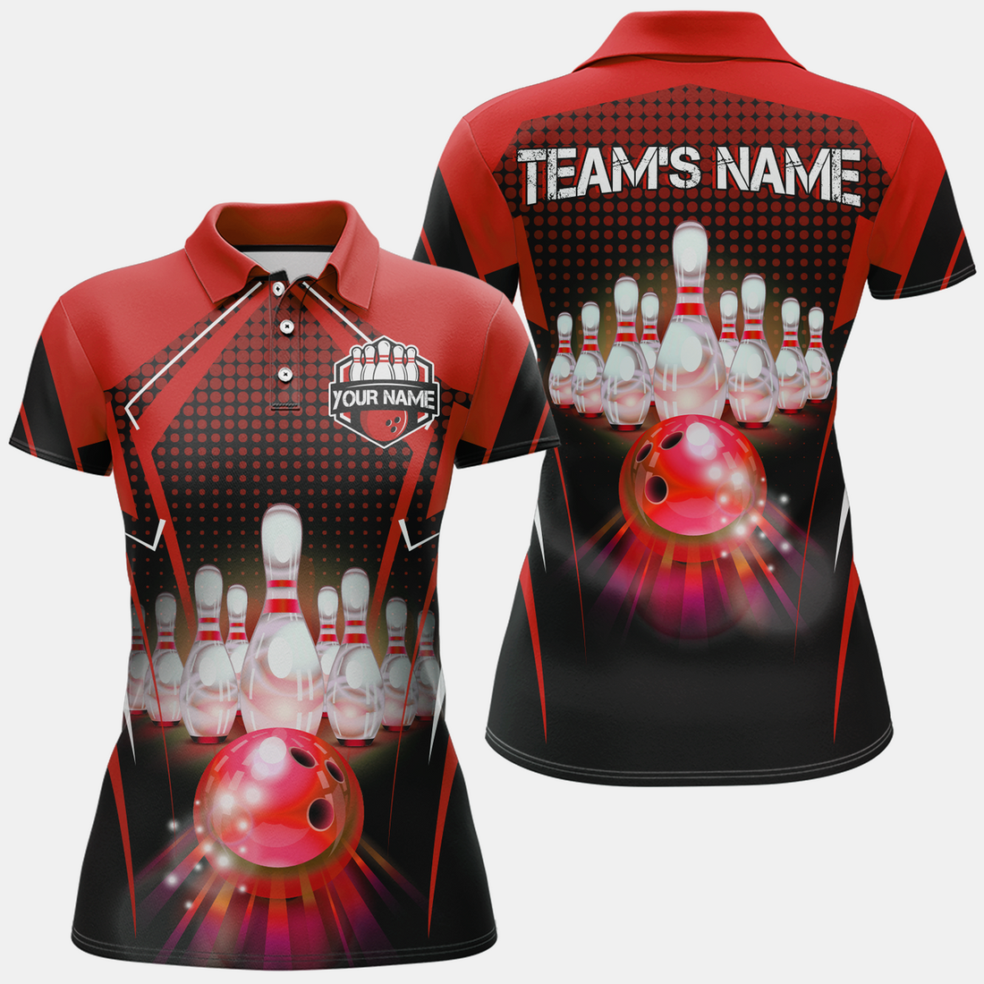 Custom Name and Team Bowling Shirt for Teams Women's Polo Shirts S-5XL