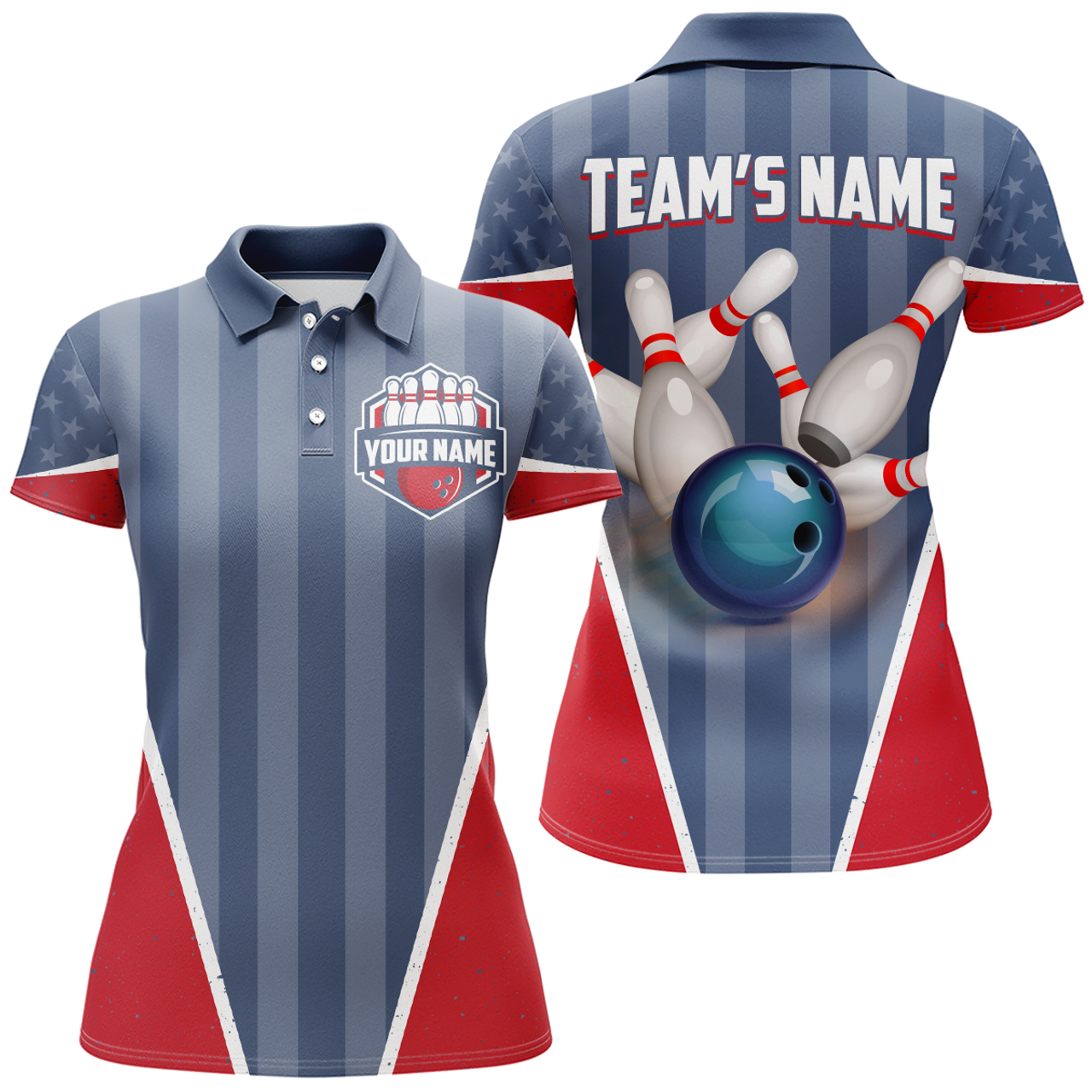 Custom American Bowling for Bowling Team Shirt Women's Polo Shirts S-5XL