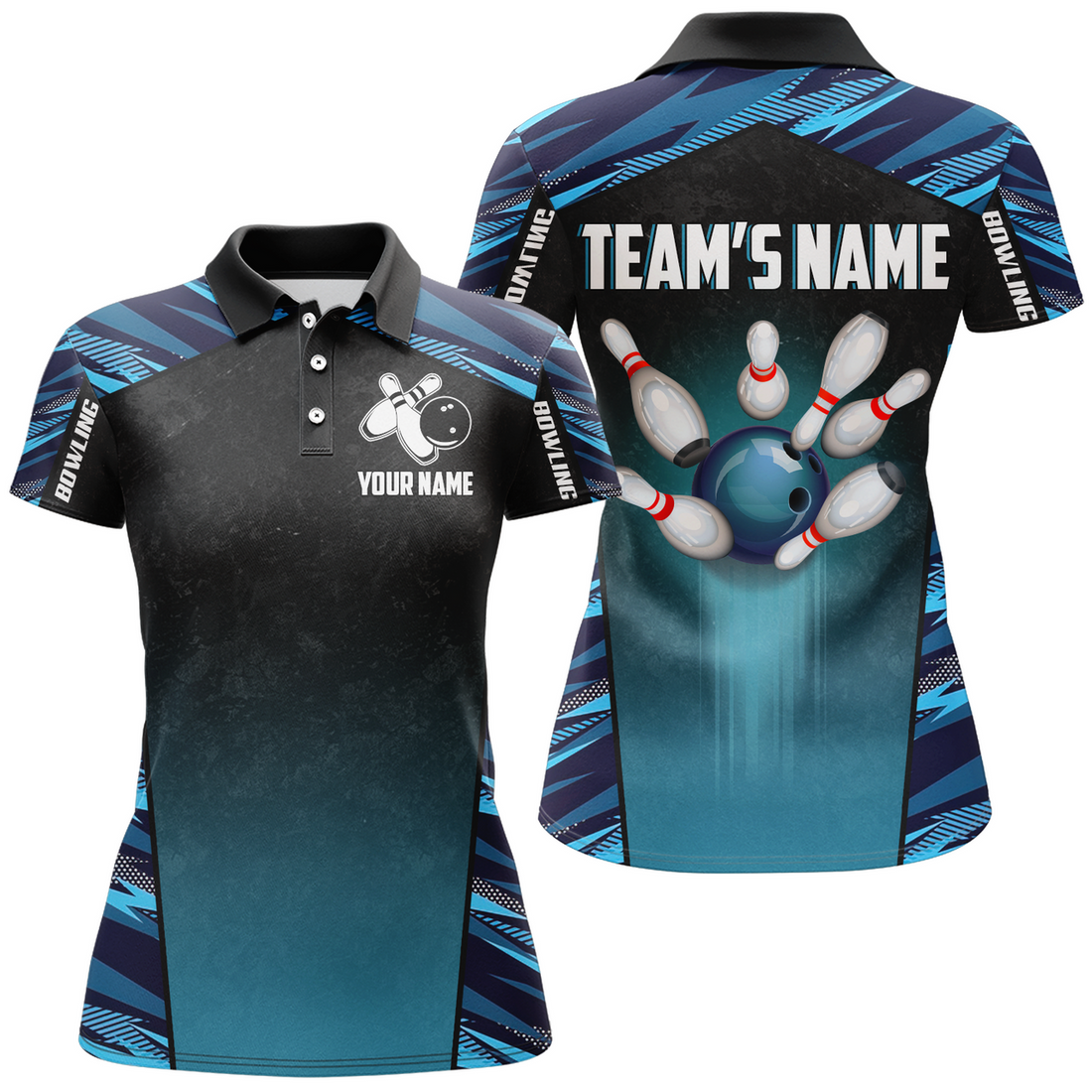 Custom Bowling Team for Perfect for League Matches Women's Polo Shirts S-5XL