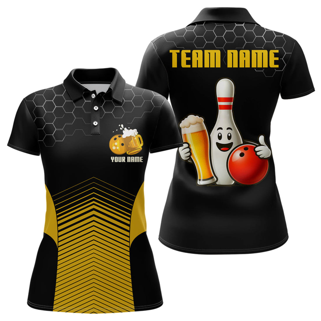 Custom Bowling Team Funny Bowling Shirt for Women's Polo Shirts S-5XL