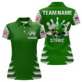 Custom Lucky Bowling for St. Patrick's Day Green Team Women's Polo Shirts S-5XL