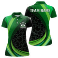 Custom Lucky Green Bowling Team for St. Patrick Day Women's Polo Shirts S-5XL