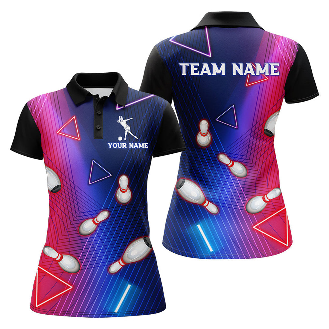 Custom Name 3D Bowling Shirt for Women Personalized Women's Polo Shirts S-5XL