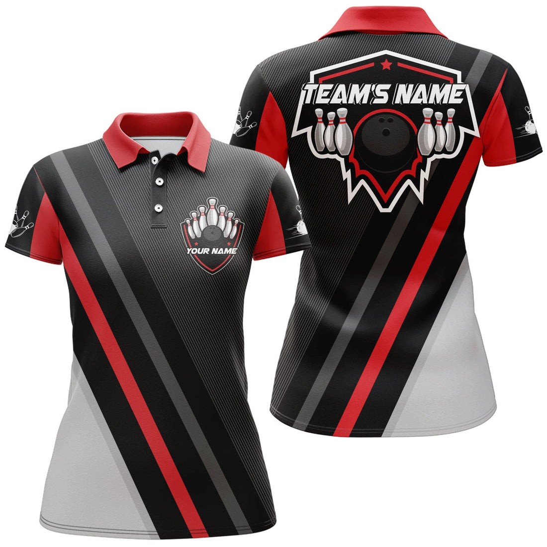 Custom Bowling for Vintage Bowling Team League Women's Polo Shirts S-5XL