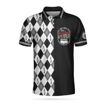 Coolspod Best Bowling Shirt Black and White Argyle Men's Polo Shirt S-5XL
