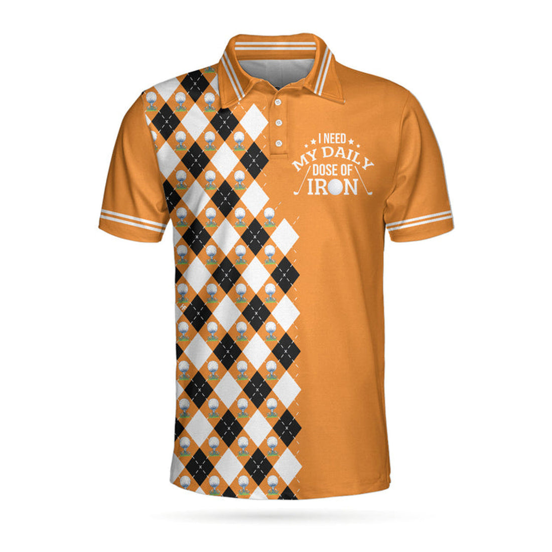 I Need My Daily Dose Of Iron Remastered Argyle Best Golf Men's Polo Shirt S-5XL