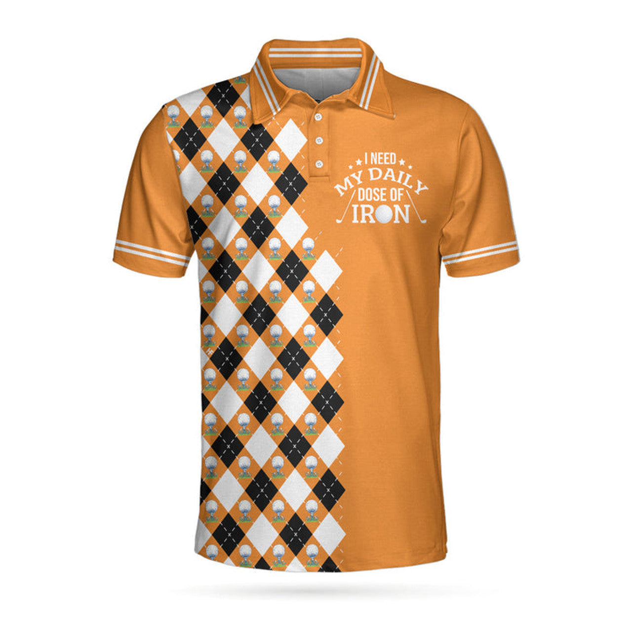 I Need My Daily Dose Of Iron Remastered Argyle Best Golf Men's Polo Shirt S-5XL