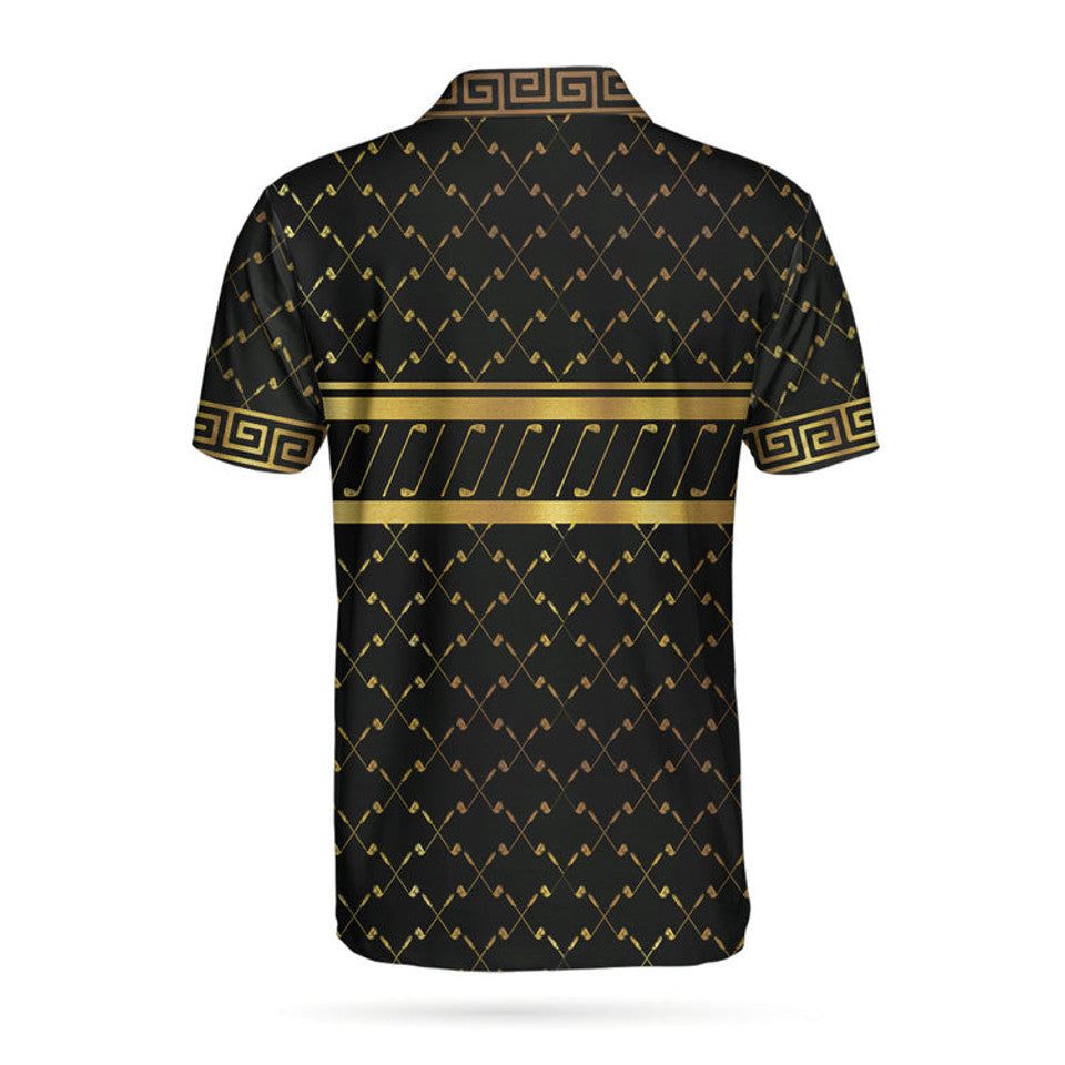 I Need My Daily Dose Of Iron Black Gold Luxury Greek Golf Men's Polo Shirt S-5XL