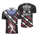 I Play Bowling Because I Like It American Flag Shirt Men's Polo Shirt S-5XL