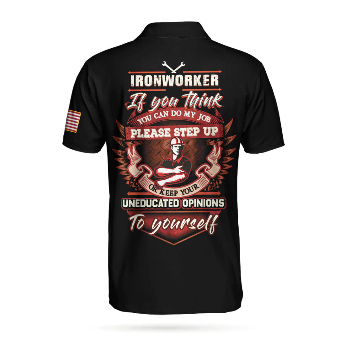 Custom Name Ironworker Proud Skull If You Think You Can Men's Polo Shirt S-5XL