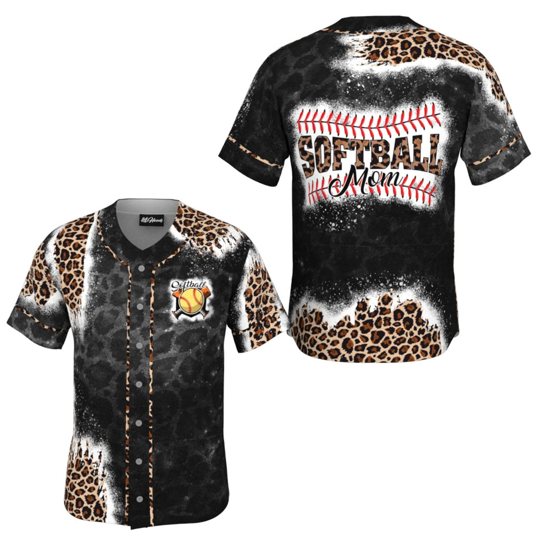 Softball Mom Black Leopard Baseball Jersey Gift Baseball Jersey S-5XL