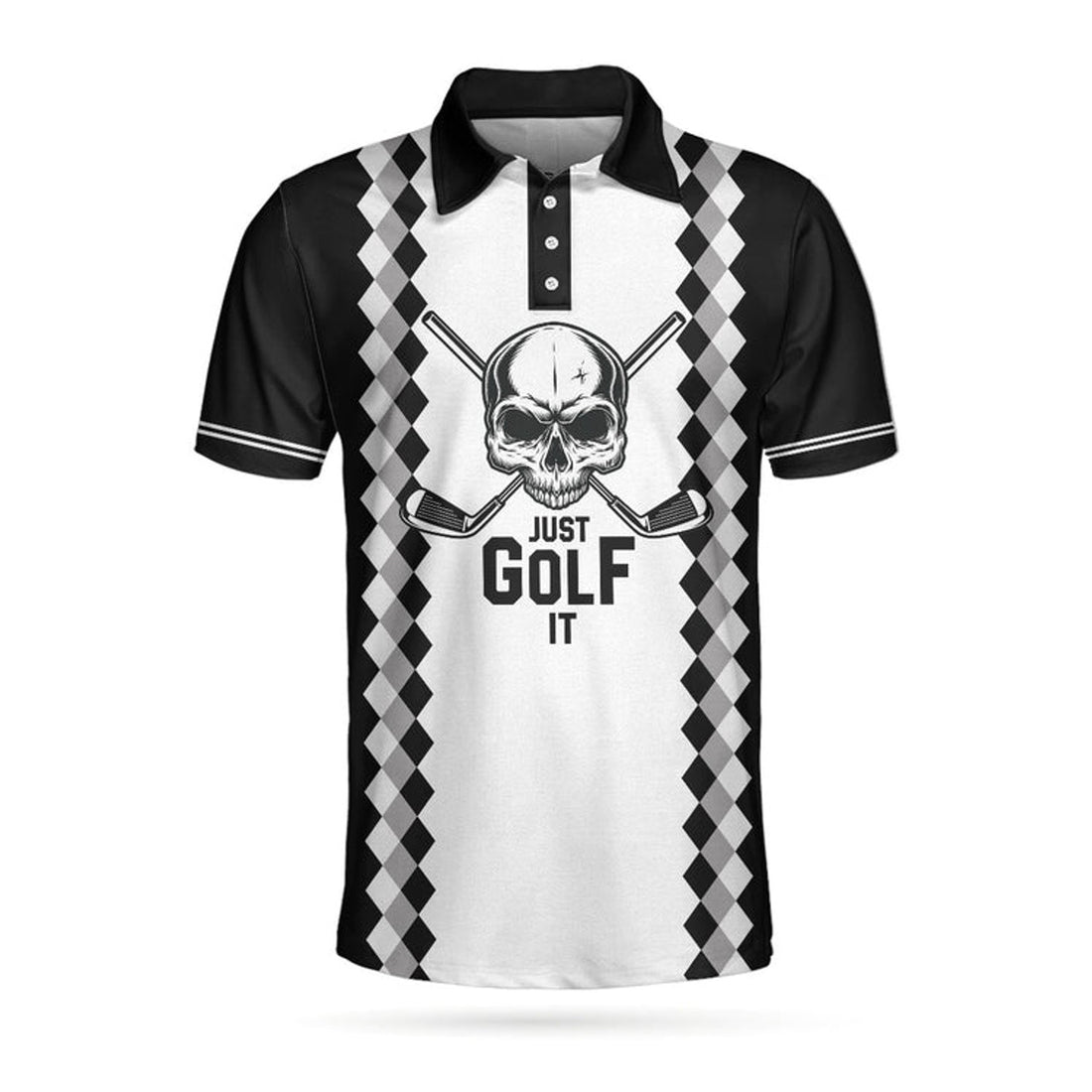 Just Golf It Skull Short Sleeve Golf Shirt for Men Men's Polo Shirt S-5XL