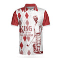 King Of The Golf Course Red Argyle Skeleton Golfer Best Men's Polo Shirt S-5XL