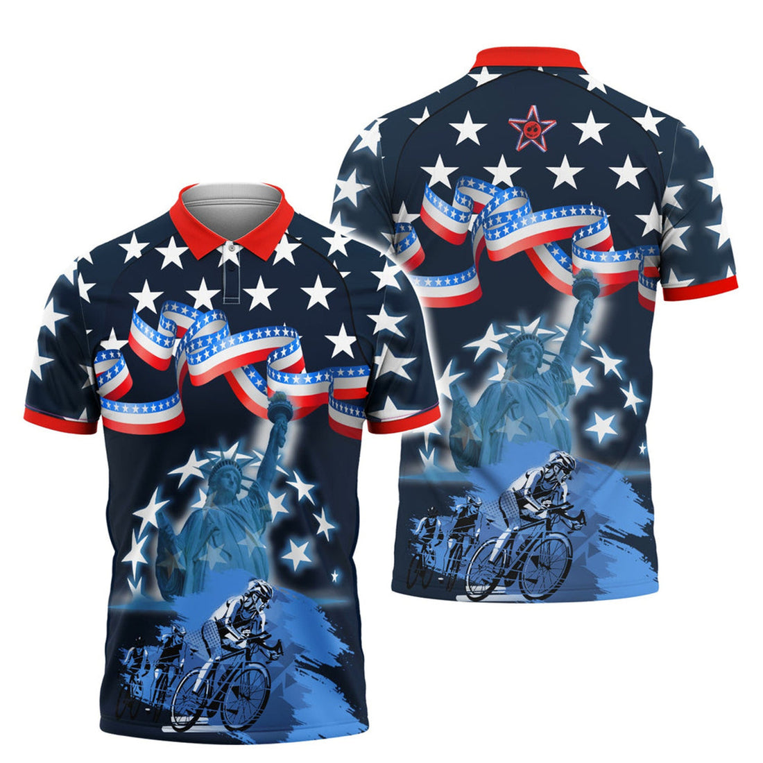 Independence Day Cycling Outfit Men's Polo Shirt S-5XL