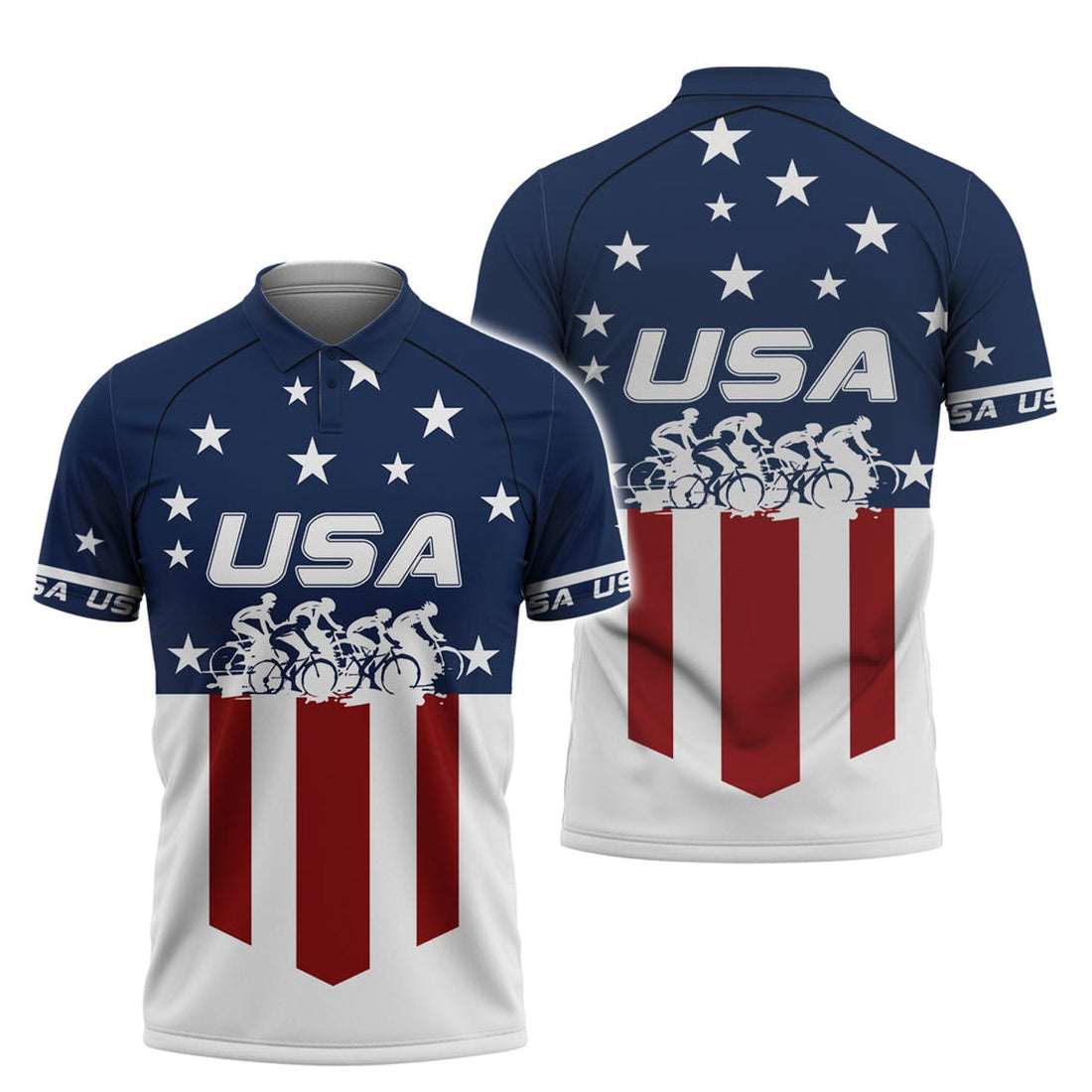 USA Outdoor Cycling Shirt for Active Riders Men's Polo Shirt S-5XL
