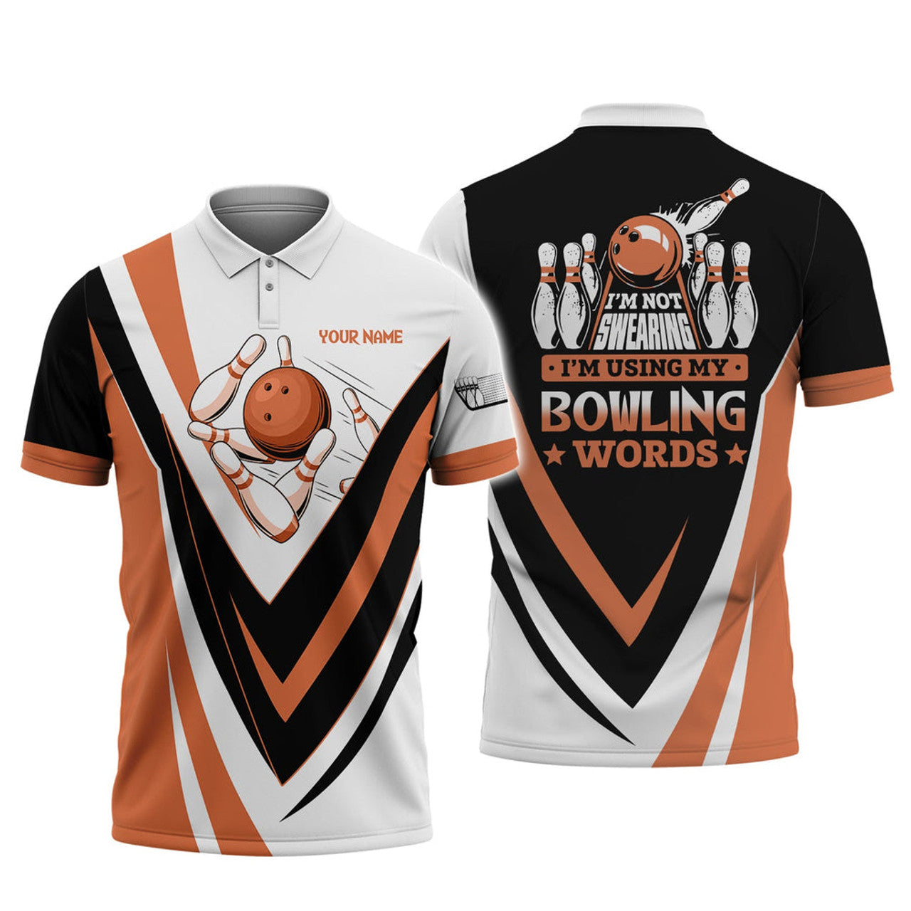 Custom Bowling I'm Not Swearing Personalized Name 3D Men's Polo Shirt S-5XL