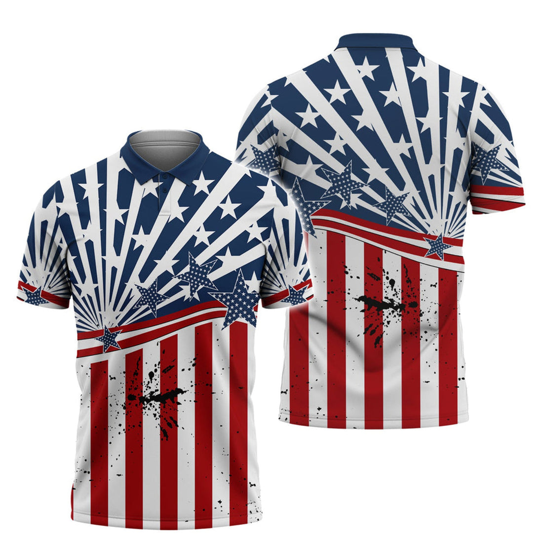American Flag Cycling Shirt for Outdoor Sports Men's Polo Shirt S-5XL