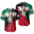 Mexico Flag Gift for Mexicans Patriot Baseball Jersey S-5XL