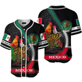 Rooster Mexico Flag Baseball Jersey Gift for Lovers Baseball Jersey S-5XL