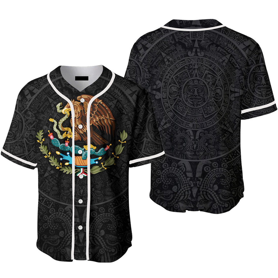 Mexican Aztec Warrior Baseball Jersey Gift Baseball Jersey S-5XL