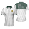 Green American Flag Golf Shirt White Golf Pattern Men's Polo Shirt S-5XL
