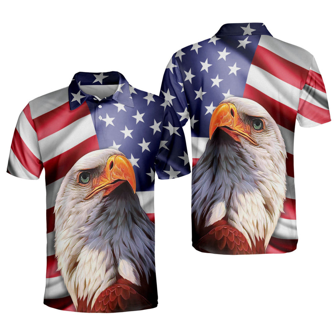 Patriotic American Eagle Print Polo for Independence Day Men's Polo Shirt S-5XL